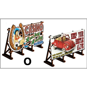 O Scale 2 X Billboards No: 1 Lucky Lady + Beetle