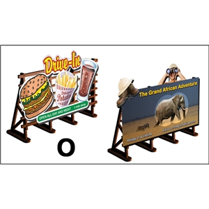 O Scale 2 X Billboards No: 4 Drive-In + Safari