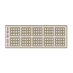 10 pcs 18X16mm 12 Pane Laser-Cut Windows H0/00