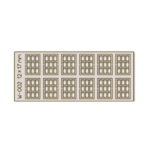 12 pcs 12X17mm 9 Pane Laser Cut Windows H0/00