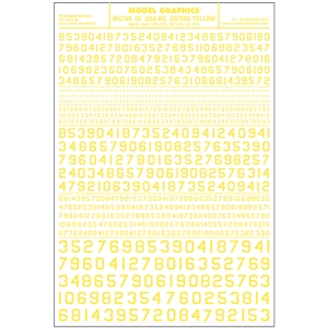 45° USA Gothic Numbers Yel