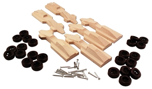 6-Pack Grand Prix Block with Wheels & Nail-type Axles